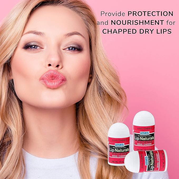 Lip Naturals® | Mini Cherry Lip Balm with Sunscreen (SPF-15) | Made in USA with Beeswax & Coconut Oil | 12-Count Mini Lip Balm Pack with Bing Cherry Flavor (0.10oz/3g Each)-VivaGrace Women