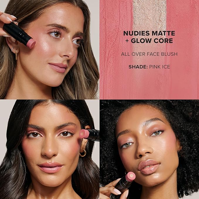 Nudies Matte + Glow Core All Over Face Blush Color - Pink Ice-VivaGrace Women