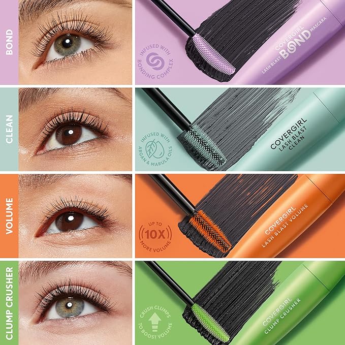 COVERGIRL Lash Blast Bond Volume Mascara - 820 - Extreme Black Waterproof, Bonding Complex to Condition & Nourish Lashes, Smudge-Proof, Clump-Free, Volumizing, Vegan Formula
