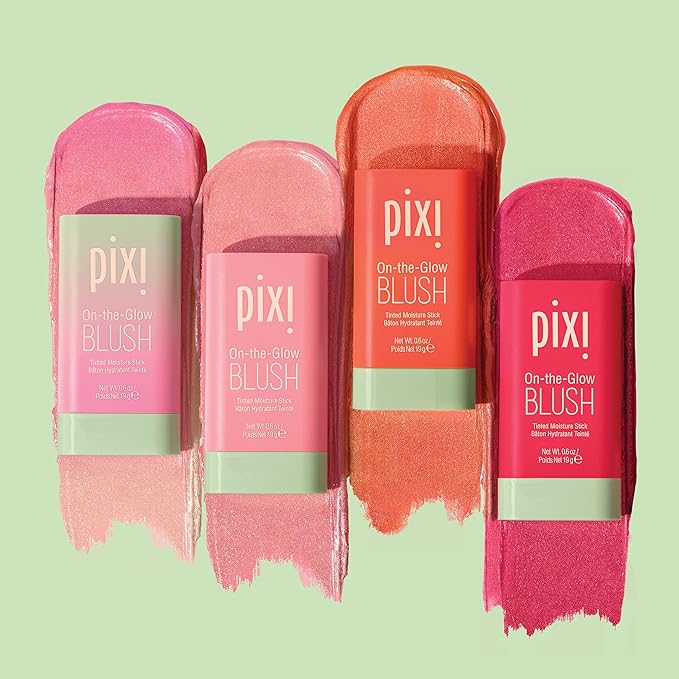 Pixi On-the-Glow Blush - Fleur, Hydrating Tinted Moisture Blush Stick with Ginseng, Aloe Vera & Fruit Extracts, For Cheeks & Lips, 19g / 0.6oz, Paraben-Free-VivaGrace Women