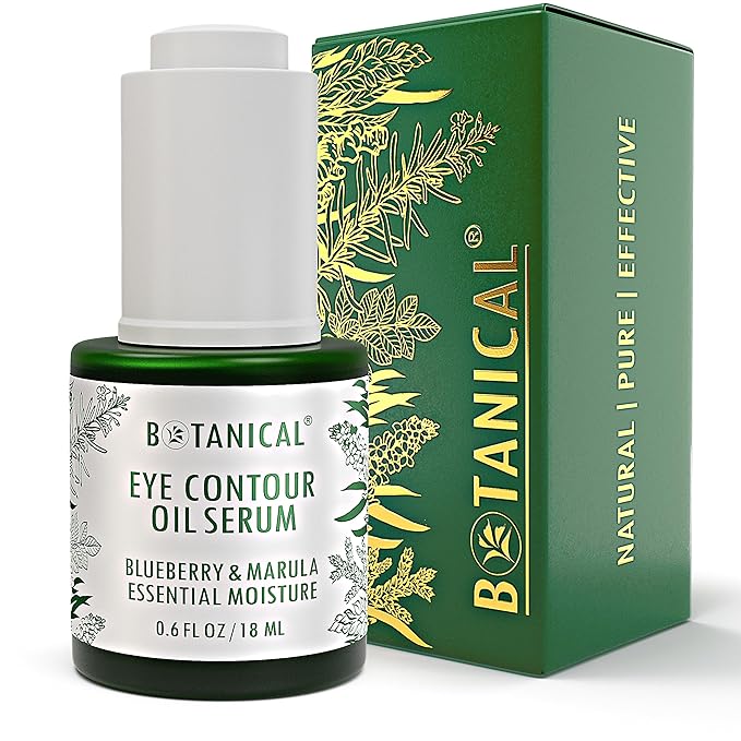Botanical Eye Contour Oil Serum | Blueberry & Marula Oil | Organic, Pure, Natural Skincare (0.6 fl oz | 18 ml)-VivaGrace Women