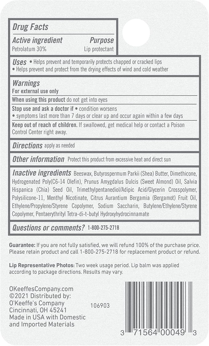 O'Keeffe's Medicated Lip Repair Seal & Heal Lip Protectant, Stick, (Pack of 2)-VivaGrace Women