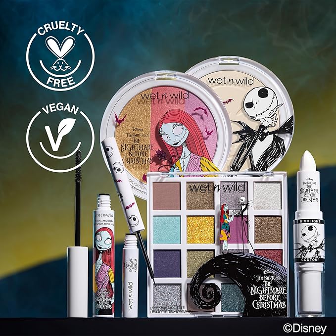 wet n wild Nightmare Before Christmas Liquid Eyeliner, Semi-Sheer Buildable Glitter Formula, Richly Pigmented Color, Flexible Precision Brush for Easy Application, Cruelty-Free - Dare to Play