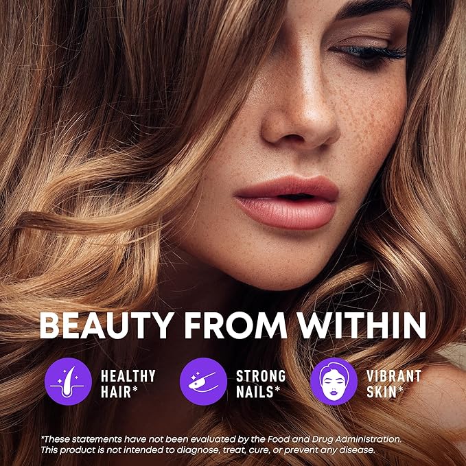 SimplyVital Liquid Biotin & Collagen - Hair, Skin & Nails Vitamins with Biotin 10000mcg & Collagen Peptides - Made in USA - Liquid Collagen for Healthy Skin & Hair Growth Support - 2 fl oz-VivaGrace Women