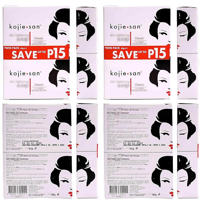 Kojie San Skin Brightening Brush Set - Original Kojic Acid Soap That Helps Reduces Dark Spots & Other Types of Skin Damage – 65g x 6 Bars and Relumins Deep Pore Facial Cleansing Brush-VivaGrace Women