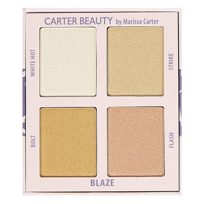 Carter Beauty Mini Highlighter Palette | Long Lasting Makeup | Shimmer & Matte Shades (Blaze)-VivaGrace Women