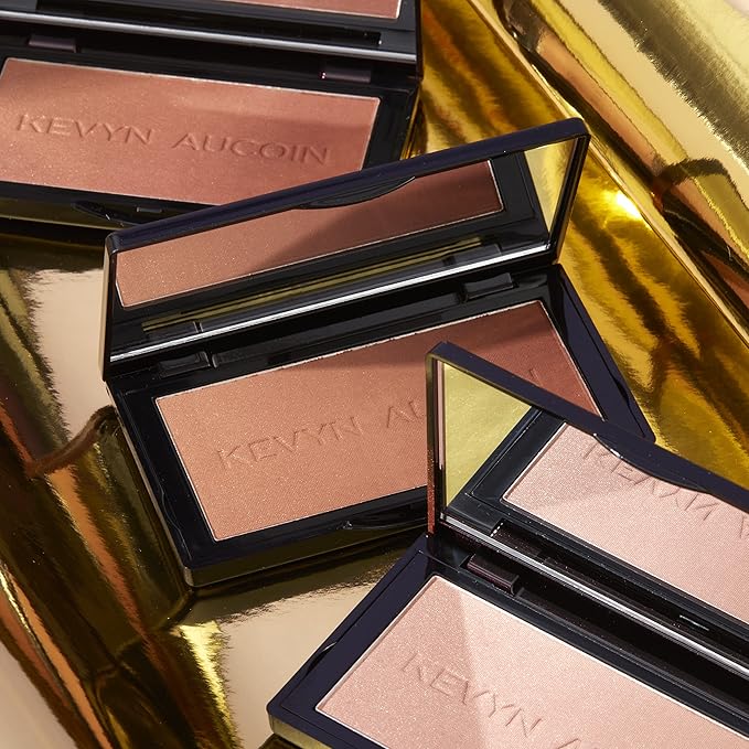 Kevyn Aucoin The Neo-Bronzer, Dusk Medium: 3 in 1 makeup palette. Highlighter, blush & bronzer in one smooth gradient makeup compact. Shimmer & matte in light, medium & deep. Sun-kissed to bronzed.-VivaGrace Women