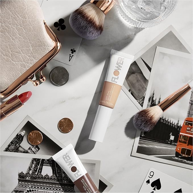 FLOWER BEAUTY By Drew Barrymore Get Real Serum Concealer - Brightens Skin + Blurs Blemishes - Hydrating Serum- Almond-VivaGrace Women