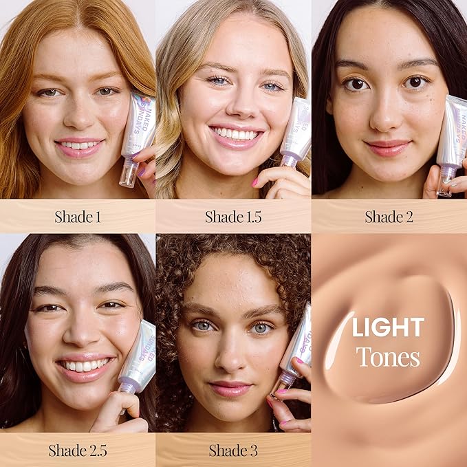 Naked Sundays BeautyScreen™ SPF 50 Mineral Peptide Foundation Tint – 2-in-1 Skin Tint & Mineral Sunscreen | Radiant, Buildable Coverage, Acne-Safe, Infused with Peptides (2 Fair Sand, 1.01 oz)-VivaGrace Women