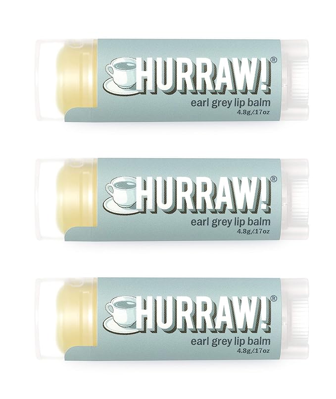 Hurraw! Earl Grey Lip Balm, 3 Pack: Organic, Certified Vegan, Cruelty and Gluten Free. Non-GMO, 100% Natural Ingredients. Bee, Shea, Soy and Palm Free. Made in USA-VivaGrace Women