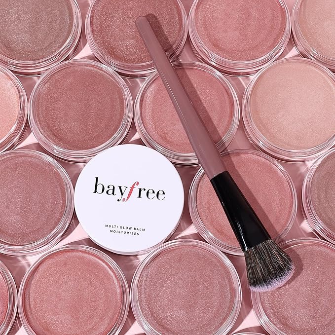 Multi Cream Blush & Blush Brush Set, Korean Makeup Blush for Cheeks, Multi-Use Face Balm, Lightweight & Hydrating, Blendable Color, Non-Greasy, Soft Bristles for Radiant Finish (Pink Sakura)-VivaGrace Women