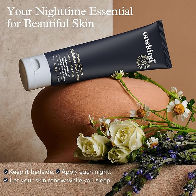 Onekind Dream Cream Night Moisturizer – Hydrating Anti-Aging Face Cream with Squalane, Rosehip & Shea Butter – Fragrance-Free, Vegan, for Dry & Sensitive Skin – 1.7 oz-VivaGrace Women