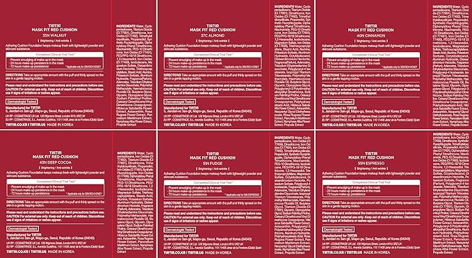 TIRTIR Mask Fit Red Cushion Foundation *Trial Kit* #Deep | Japan's No.1 Choice for Glass skin, Long-Lasting, Lightweight, Buildable Coverage, Semi-Matte-VivaGrace Women