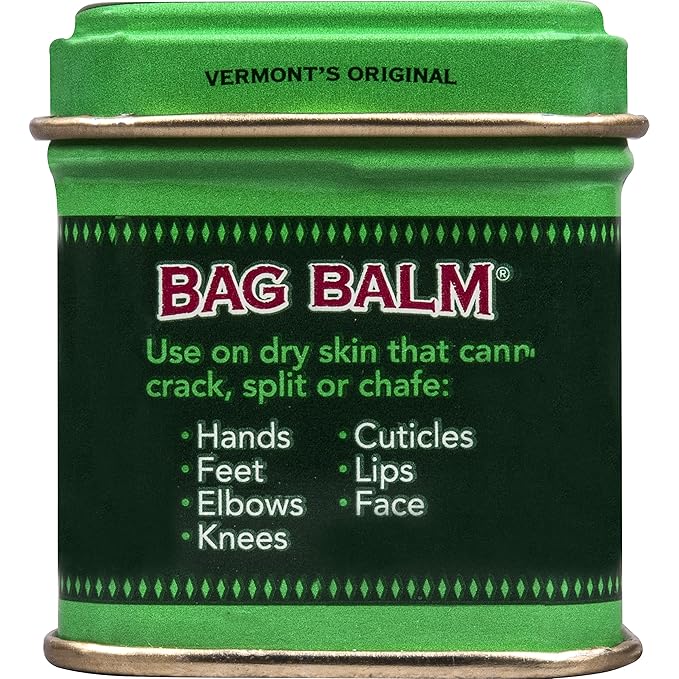 Bag Balm Vermont's Original Ointment, 1 Ounce Tin (Pack of 4), Moisturizing Ointment for Dry Skin that can Crack Split or Chafe on Hands Feet Elbows Knees Shoulders and More-VivaGrace Women