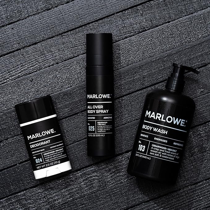 MARLOWE. No. 103 Body Wash 15 oz Pump, Cedarwood + Sea Salt, Energizing & Refreshing Shower Gel, Willow Bark & Green Tea Extracts, Cleanses, Moisturizes, Smooths & Nourishes, Fresh & Zesty Scent-VivaGrace Women