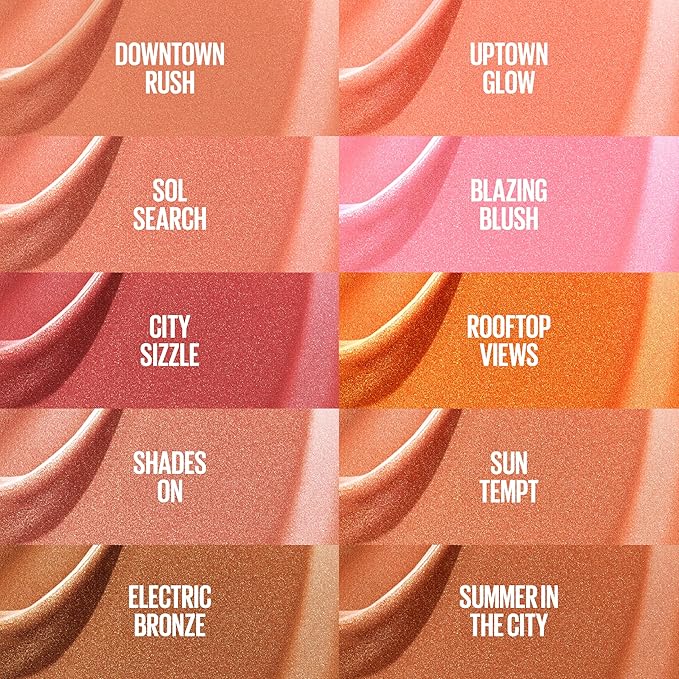 Maybelline Sunkisser Multi-Use Liquid Blush and Bronzer, Blendable, Longwear, Glowy Make Up, City Sizzle, 1 Count-VivaGrace Women