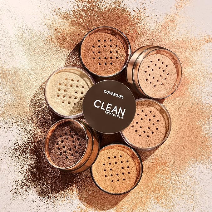 COVERGIRL Clean Invisible Loose Powder - Loose Powder, Setting Powder, Vegan Formula - Translucent Fair, 20g (0.7 oz) (Pack of 2)-VivaGrace Women