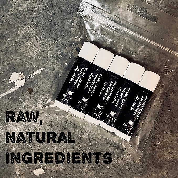 Pure Bison Tallow Lip Balm, Unscented, (5 pack) - Moisturizing, Non-Habit Forming, Soothes Chapped Lips-VivaGrace Women
