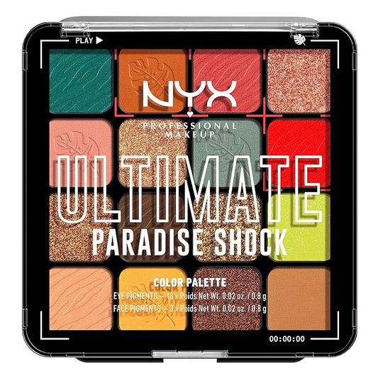 NYX PROFESSIONAL MAKEUP, Ultimate Shadow Palette, Eyeshadow Palette - Paradise Shock-VivaGrace Women