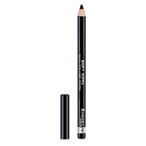 Soft Kohl Kajal Eyeliner Pencil, 0.04Oz, Jet Black, Blendable Eyeliner & Long-Wearing Intense Color, Bundled Eyebrow Tweezers, Smudge And, Fade Resistant Satin Finish [Pack Of 1]