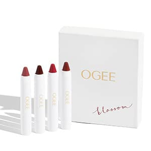 Ogee Tinted Sculpted Lip Oil - Blossom 4 Piece Gift Set - Made with 100% Organic Coconut Oil, Jojoba Oil, and Vitamin E - Best as Lip Balm, Lip Color or Lip Treatment-VivaGrace Women