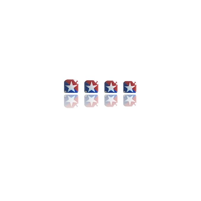 Independence Day Press on Toenails Short Square False Toe Nails with Red Blue USA Flag Designs Star Fake Toe Nails Summer Acrylic Toenails 4th of July Glue on Toe Nails for Women Girls Manicure 24Pcs