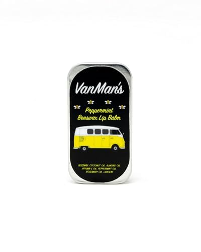Vanman’s - Handmade Peppermint Beeswax Lip Balm (3 Pack) - Peppermint Lip Balm with Rosemary, Almond and Coconut Oil - Bee Balm with Vitamin E - Ideal for Dry Lips-VivaGrace Women