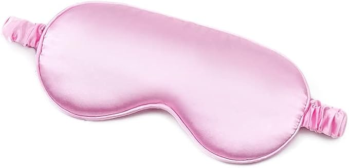 100% Natural Mulberry Soft Silk Sleep Mask, Light Blocking Eye Masks For Sleep, Night Blindfold Eye Mask Cover For Men And Women, Sleeping Night Mask For Travel (Pink)-VivaGrace Women