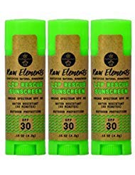 Raw Elements Organic Outdoor Sunscreen Lip Balm Rescue - SPF 30, UVA-UVB Protection, Reef-Safe, Non-Nano Zinc, Water Resistant, 0.15 oz (Pack of 1)-VivaGrace Women