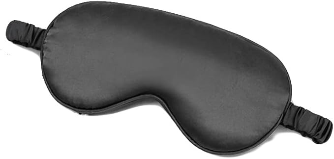100% Natural Mulberry Soft Silk Sleep Mask, Light Blocking Eye Masks For Sleep, Night Blindfold Eye Mask Cover For Men And Women, Sleeping Night Mask For Travel (Black)-VivaGrace Women