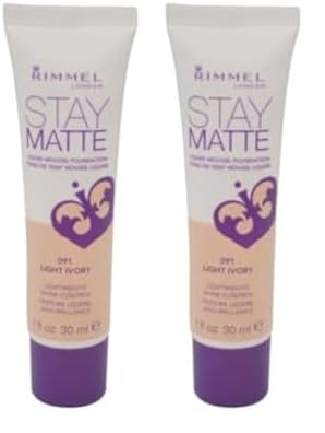Rimmel Stay Matte Foundation, Light Ivory, 1 Fluid Ounce (Pack of 2)-VivaGrace Women
