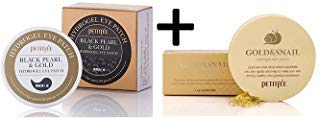 [Petitfee] Black Pearl and Gold Eye Patch + Gold and Snail Eye Patch SET-VivaGrace Women