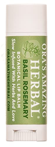 Natural Lip Balm, Perioral Dermatitis Treatment, Calendula Lip Balm, Healing Lip Balm with Immune Supportive Basil & Rosemary Essential Oil, Organic Coconut Oil, 2 Pak, Ora's Amazing Herbal-VivaGrace Women
