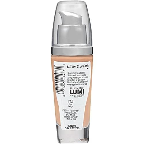 L'Oreal Paris True Match Lumi Healthy Luminous Makeup, N5 True Beige, 1 fl; oz.-VivaGrace Women