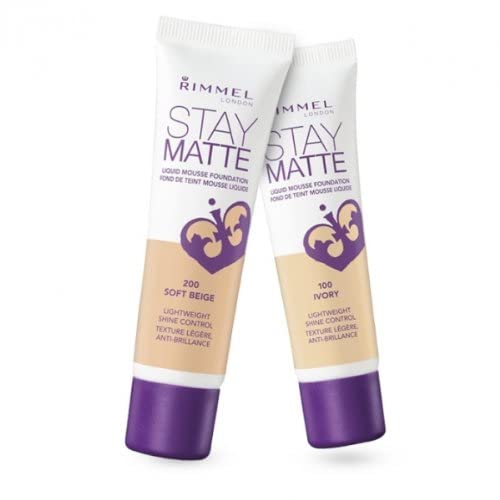 Rimmel London Stay Matte Liquid Mousse - 203 True Beige - Foundation, Lightweight, Shine Control, Oil-Free, 1oz-VivaGrace Women