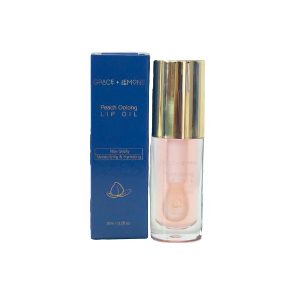 Peach Oolong Lip Oil - Jojoba Oil, Vitamin E & Uuron-cha ekisu, Non-sticky, Moisturizing & Hydrating, Lightweight, Clear-VivaGrace Women