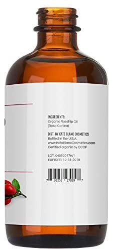 Kate Blanc Cosmetics Rosehip Oil for Face & Skin (4oz, Organic, Pure, Cold Pressed) Rosehip Seed Face Oil for Facial & Gua Sha Massage-VivaGrace Women