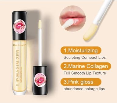 Plumping Lip Gloss with Hydrating Formula, Lip Maximizer Effect, Long Lasting Moisturization, 5ml, clear-VivaGrace Women