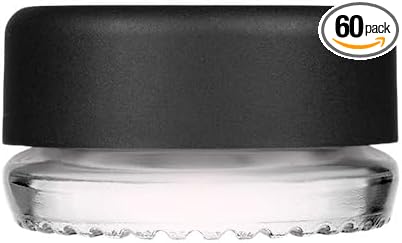 9ml Glass Concentrate Jars (Child Resistant) - Medicine Lip Balm Makeup (60), Clear-VivaGrace Women