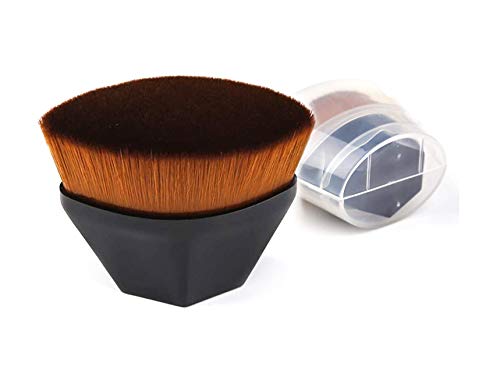 Foundation Makeup Brush Fast Flawless Application Blusher Liquid Cream Powder Cosmetic Body Blending Tool, Black-VivaGrace Women