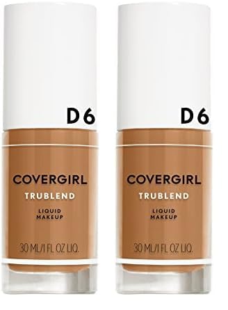 COVERGIRL truBlend Liquid Foundation Makeup Toasted Almond D6, 1 oz (Pack of 2)-VivaGrace Women