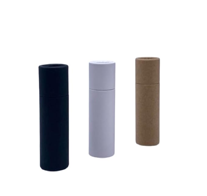 GreenWay 0.3oz / 8.5g Kraft Paperboard Lip Balm Tubes with Lids - 25 Pack Lip Gloss Tubes Refillable DIY Cosmetic Containers - Lip Balm Containers Chapstick Tubes Empty Holder Tubes - Brown-VivaGrace Women