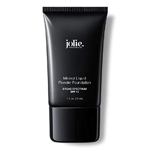 Jolie Liquid Powder Mineral Foundation, Super Silky Hydrating Oil-Free Makeup, SPF 15 Mineral Sunscreen & Primer - Vitamins A, C & E Antioxidants, For All Skin Types (Cameo Beige)-VivaGrace Women