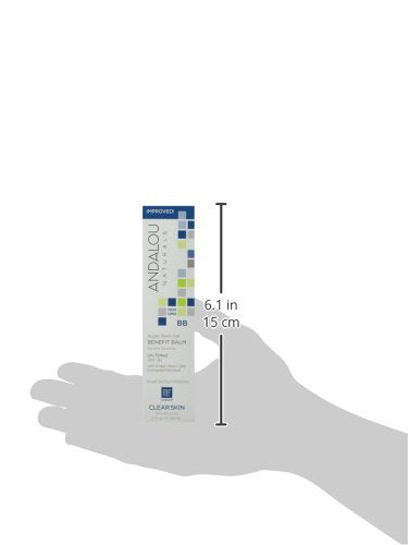 Andalou Naturals CLEAR SKIN Argan Stem Cell BB Benefit Balm, Un-Tinted SPF 30, 2-in-1 BB Cream & Face Sunscreen with Broad Spectrum Protection, Mineral Sunscreen for Oily Skin, 2 Fl Oz-VivaGrace Women