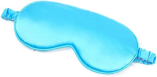 100% Natural Mulberry Soft Silk Sleep Mask, Light Blocking Eye Masks for Sleep, Night Blindfold Eye Mask Cover for Men and Women, Sleeping Night Mask for Travel (Blue)-VivaGrace Women
