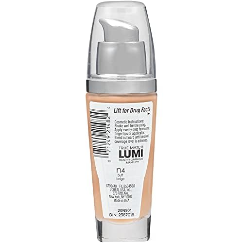 L'Oreal Paris True Match Lumi Healthy Luminous Makeup, N4 Buff Beige, 1 fl; oz.-VivaGrace Women