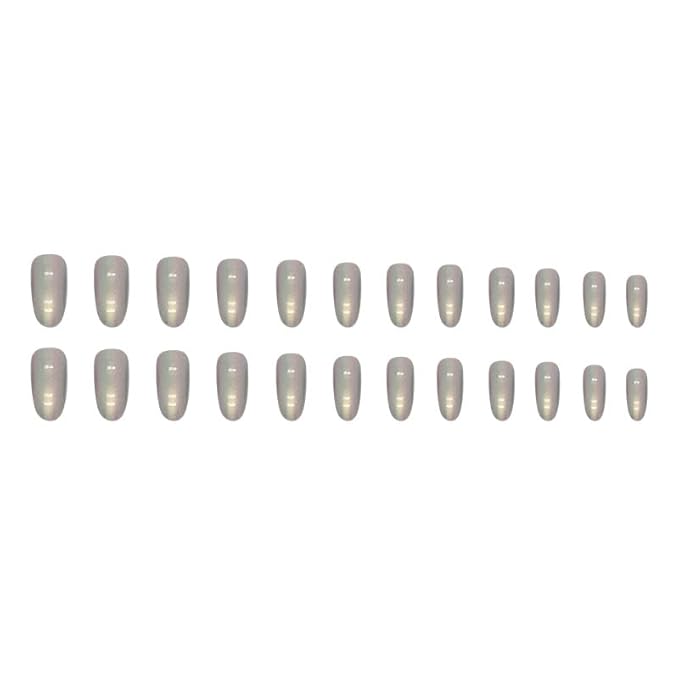 Chameleon Press On Nails Short Ovale 24 Pcs, Glitter Designer Reusable Acrylic Fake Nails with Glue, Glossy Soft Gel Nails Wedding and Party, Stick On Glue On Nails, Nial for Women Gift