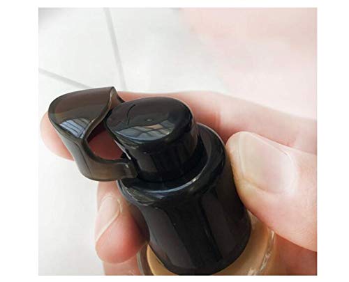 10PCS 410/20mm Plastic Replacement Pump Top Head Cosmetic Liquid Foundation Makeup Pump Replacement with Rotate Lock and Cover for Foundation Lotion Essence (Black)-VivaGrace Women