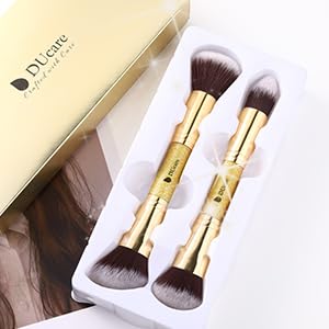 DUcare Makeup Brushes Duo End Foundation Powder Buffer and Contour Brush Synthetic Cosmetic Tools 2Pcs-VivaGrace Women
