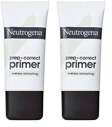 Neutrogena Prep + Correct Primer for Redness Correcting, Green-Toned Matte Makeup Primer with Seaweed Extract to Help Reduce Redness & Even Skin Tone, 1.0 oz (Pack of 2)-VivaGrace Women